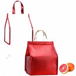 portable Insulated Bag Foldable Large Capacity Cooler Ice Pack Waterproof Aluminium Foil Cake Delivery Picnic Thermal Lunch Bags N8hd#
