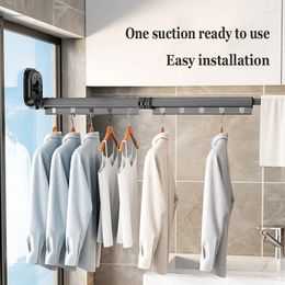 Hangers Retractable Clothes Drying Rack Wall Mount Suction Cup No Punching Laundry Travel Portable Hanger