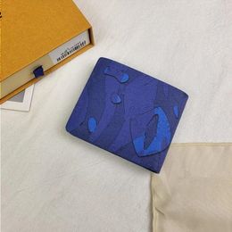 Designer Bags Unisex Leather Wallet Luxury Brand Blue Letter Zippy Wallets Men Built In Zipper Pocket With Multiple Slots Purses Women Uxvr