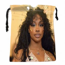 new Arrival SZA Drawstring Bags Printed gift bags Travel Pouch Storage Clothes Handbag Makeup Bag 18x22cm Drop Ship 0406 J6n5#