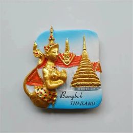 Thailand Fridge Sticker 3d Stereo Bangkok Phuket Jade Buddha Temple Grand Palace Tourist Souvenir Refrigerator Magnet