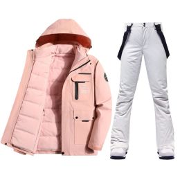 Winter Ski Suit Women Brands Ski Down Jacket And Pant Warm Windproof Waterproof Warm Skiing And Snowboard Clothing