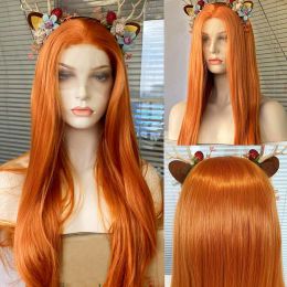 AIMEYA Yellow Long Body Wave Wig 13X6 Deep Part Lace Front Wigs for Women Girls Heat Resistant Synthetic Hair Wig Daily Use