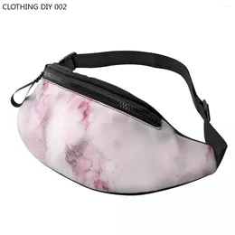 Waist Bags Fashion Elegant Pink Shade Marble Fanny Pack For Travelling Men Women Crossbody Bag Phone Money Pouch