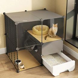 Cat Carriers Simple Cages Indoor Cage With Toilet Integrated Small Apartment That Does Not Occupy An Area Villa Iron