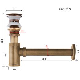 DOOKOLE Bathroom 1 1/4" Bottle P-Trap Waste Pipe Tube Adjustable Height with Pop-up Drain Stopper Kit Assembly