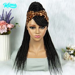 New Style Ponytail Braids Wig With Band Machine Made Synthetic Braided Wig Cornrow Braiding Bangs For Black Women