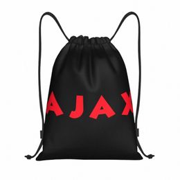 custom Ajaxs Letter Print Drawstring Bag Men Women Lightweight Amsterdam Football Sports Gym Storage Backpack D2OZ#