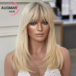 200 Density Short Blonde Bob Human Hair Wigs With Bangs 13x6 HD Lace Frontal Wig Transparent 360 13x4 Lace Front Wigs For Women