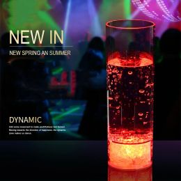 LED Light Glasses Champagne Flutes Cocktail Flashing Cups for Party Bar Night Club Drink Christmas Wedding Party Long Tube Cup