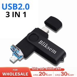 Bliksem 3IN1 Pendrive 64GB TYPE C Memory Stick OTG 64GB 2.0 for PC Mobile Phone Metal USB Flash Drive Pen Drive 64GB USB OTG