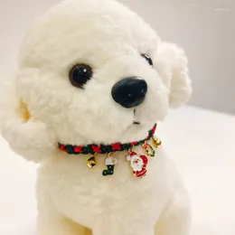Dog Collars Christmas Pet Collar Cat Pendants Adjustable Necklace Santa Claus Snowman Bell Neckchain Small Decoration