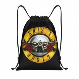 guns N Roses Bullet Logo Drawstring Backpack Women Men Gym Sport Sackpack Portable Hard Rock Band Training Bag Sack u7lg#