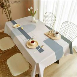 Table Cloth Nordic Geometry Rectangle Tablecloths Holiday Party Decorations Reusable Waterproof Table Covers for Kitchen Table Decor Y240401