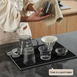 Table Mats Non-slip Kitchen Mat Flower Waterproof Pvc Anti-slip Countertop Drying For Dish Bowl Plate Dinnerware Placemat