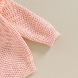 Baby Girl Sweaters Cute Ruffle Warm Winter Long Sleeve Solid Colour Knit Pullover Toddler Loose Tops Baby Kids Tops Outfits