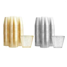 Disposable Cups Straws 30x Glitter Plastic Tumblers 9 Oz Mousse Cup Juice Champagne Cocktail