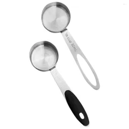 Coffee Scoops 2 Pcs Scoop Measuring Stainless Spoons Teaspoons Ladle Measurement Kitchen Steel Seasoning