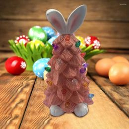 Decorative Figurines Easter Tree Festive Multicoloured Led Ornament Resin Artwork For Day Home Office Decoration