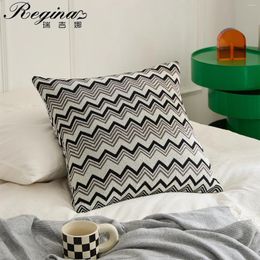 Pillow REGINA Wave Stripe Design Cover Home Decor Super Soft Cotton Case For Sofa Bed Knitted Throw