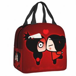 carto Pucca Insulated Lunch Bag for Women Portable Cooler Thermal Food Lunch Box Work School Travel Picnic Tote Bags 38WN#