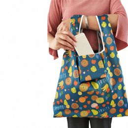 new Magic style Nyl Large Tote Reusable Polyester Portable Shoulder Handbag Carto Green Folding Pouch Shop Bag Foldable 51FJ#