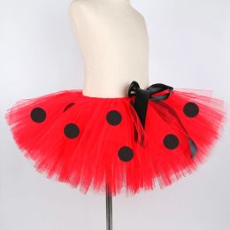 lady Beetle Tutu Skirt With Wings Set Kids Birthday Party Fairy Outfit Toddler Girl Christmas Halloween Costumes For Baby Girls