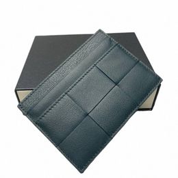 top Cowhide Man Credit Card Bag Woman Ultra Thin Genuine leather Card Holder Luxury Designer Unisex ID/busin card clip Q1yh#