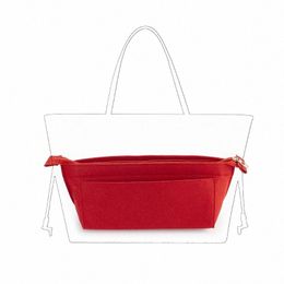 tinberon Makeup Organizer For Handbag Felt Cloth Travel Insert Bag liner Suitable For Mommy Tote Bag Woman Cosmetic Bag Organize 73om#