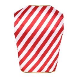 Mens Christmas Santa Claus Costumes Candy Cane Red White Stripe Waistcoat Tops Xmas New Year Holiday Party Suit Vest Jacket