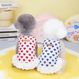 Dog Apparel 2024 Spring And Summer Fashion Pet Clothes Skirt Teddy Schnauzer Small Love Factory Wholesale Cat Ropa