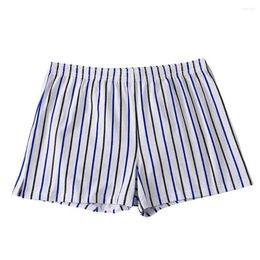Underpants Striped Athletic Shorts Briefs Men's Print Elastic Waist Loose Underwear Panties