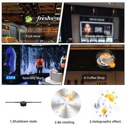 45cm Holographic Projector Advertising Lamp Removable Fan Blades Support Image and Video Upload and PC Phone App Remote Control