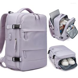 Storage Bags Women Laptop Backpack 15.6inch Teenage Girl USB Charging School Independent Shoe Bag Travel