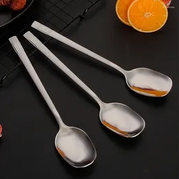 Tea Scoops 1pc Stainless Steel Dessert Long Handle Spoon Mixing Ice Cream Coffee Stirring Party Tableware