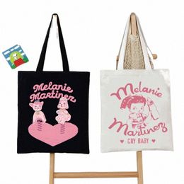 melanie Martinez Women Canvas Tote Bag Vintage Y2K Aesthetics Shoulder Bag Singer Music Shop Bag Melanie Martinez Handbag a16P#