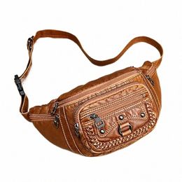 waist PU Leather Bag Woman Belt Bags Women Brand Waist Bag for Men Vintage Pillow Belly Packets Wed Leather Unisex Phe Bag w6dV#