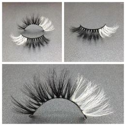False Eyelashes 2 Pairs Wholesale 20mm Faux Mink Colourful Cruelty Free Mix Colour White Fluffy Soft Curl Russia Lashes