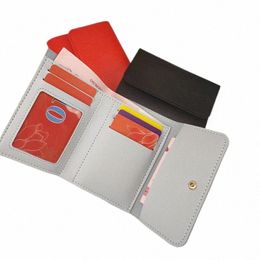women Short Wallet Multi-card Bag Mini Pouch Fi Simple Three Fold Short Clip Female Wallet Portable Lady Coin Purses K7Fs#