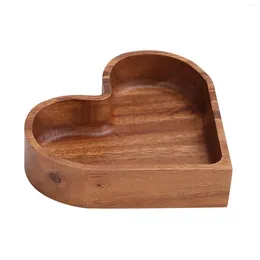 Tea Trays Wood Serving Tray Durable For Food Ottoman Party Unique Heart Shaped
