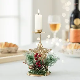 Candle Holders 4pcs Christmas Holder Pillar Table Centerpiece For Holiday Party Tabletop Decorations Desk Topper
