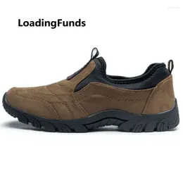 Walking Shoes LoadingFunds Men's Leather Elasticity Flexibility Easy Bending Old Men Sneakers Flat Sports Climbing Outdoor