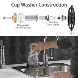Kitchen Faucets Automatic Faucet Glass Rinser Stainless Steel Metal Bottle Washer With Tee Connector And Water Pipe Sink Accessories