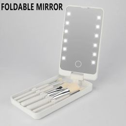 Rotatable LED Makeup Mirror with Led Light Dressing Table Mirror Beauty Ring Light Mirror Beauty Tools For Photo Fill Light