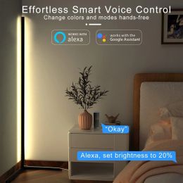 Living Room Dimmable Corner Floor Lamp 140cm WIFI/Bluetooth Smart RGB LED Mood Light Bedroom Nordic Home Decor lighting