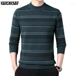 Men's Sweaters Men Striped Sweater Pullover Knit Jumpers Tops Thick For Autumn Winter Retro Vintage Casual Green Grey 00379