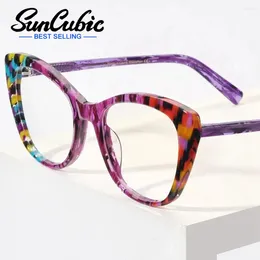 Sunglasses Frames SunCubic Fashion Acetate Cat Eye Style Women Glasses With Spring Hinges Female Cute Myopia Prescription Spectacles JS6599
