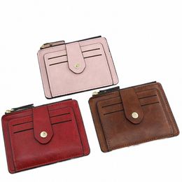 mini Leather Small Buckle Ultra-Thin Women"S Card Holder Portable Large Capacity Card Box For Mey Card Storaging 2022 New R3IJ#