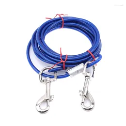 Dog Collars Practical Lengthen Steel Wire Ropes Chain Double-End Dogs Leash Cable Dual Heads Metal Hooks Pet Product High Quality