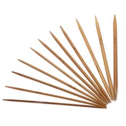 5 PCs 2.0-5.0mm Bamboo Double Pointed Knitting Needles Brown Sweater Weaving Needle Tool DIY Craft Sewing Tools 13cm long